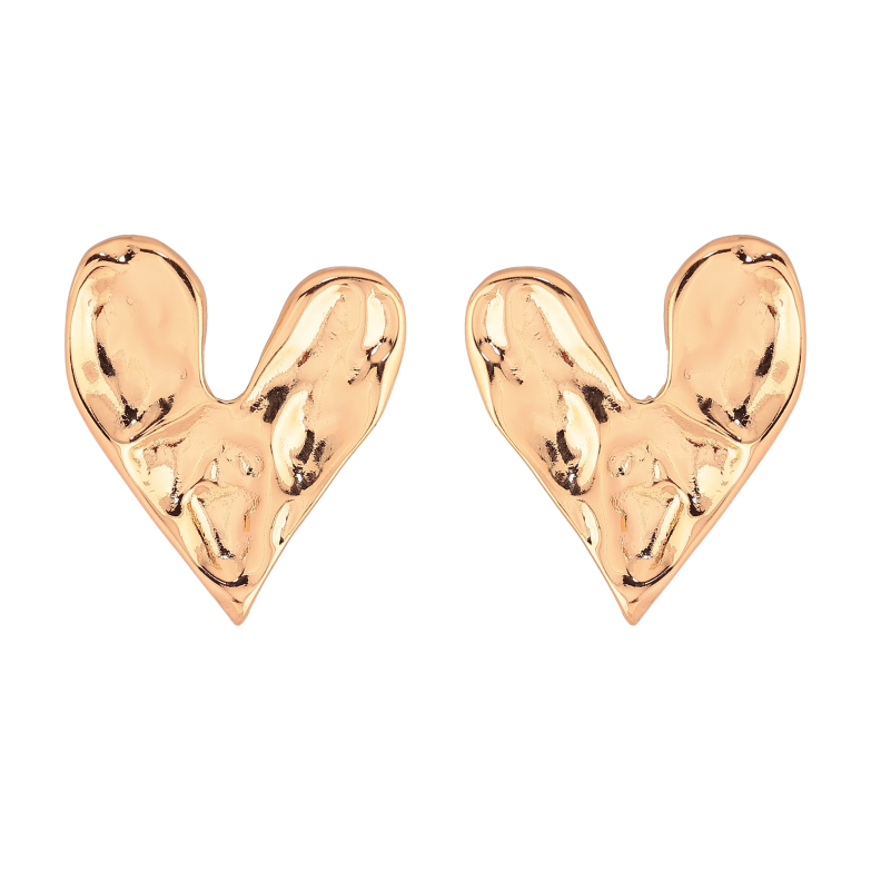 Серьги Xuping цвет Позолота 18К пусеты "Сердечки" фото №1