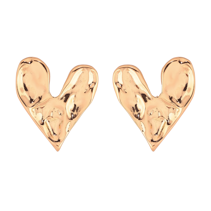 Серьги Xuping цвет Позолота 18К пусеты "Сердечки" фото №1