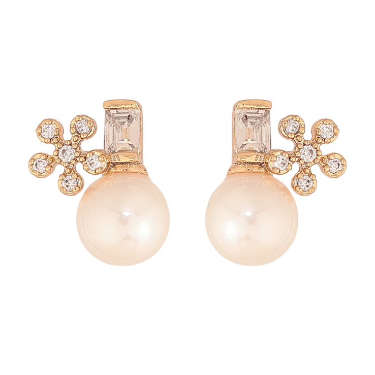 Серьги Xuping цвет Позолота 18К пусеты "Жемчужины с кристальными цветочками" фото №24 Серьги Xuping цвет Позолота 18К пусеты "Жемчужины с кристальными цветочками" фото №24