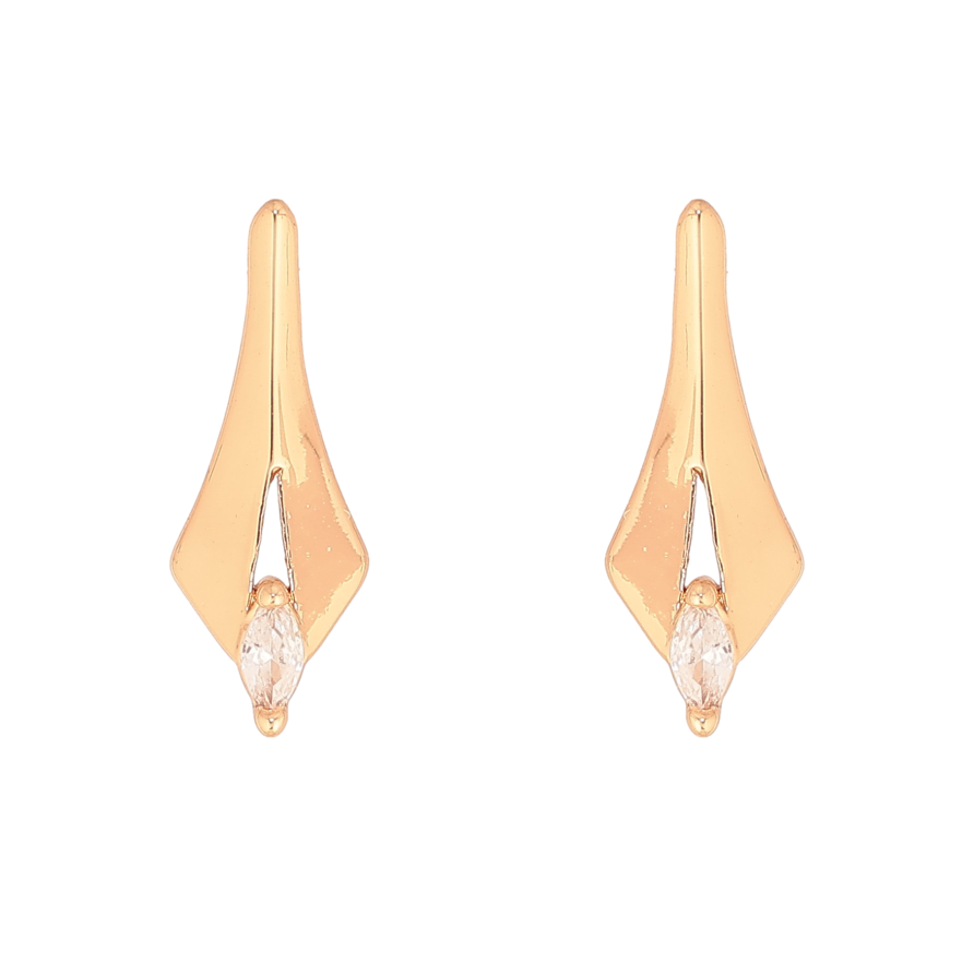 Серьги Xuping цвет Позолота 18К пусеты "Узор с кристаллами" фото №1 Серьги Xuping цвет Позолота 18К пусеты "Узор с кристаллами" фото №1