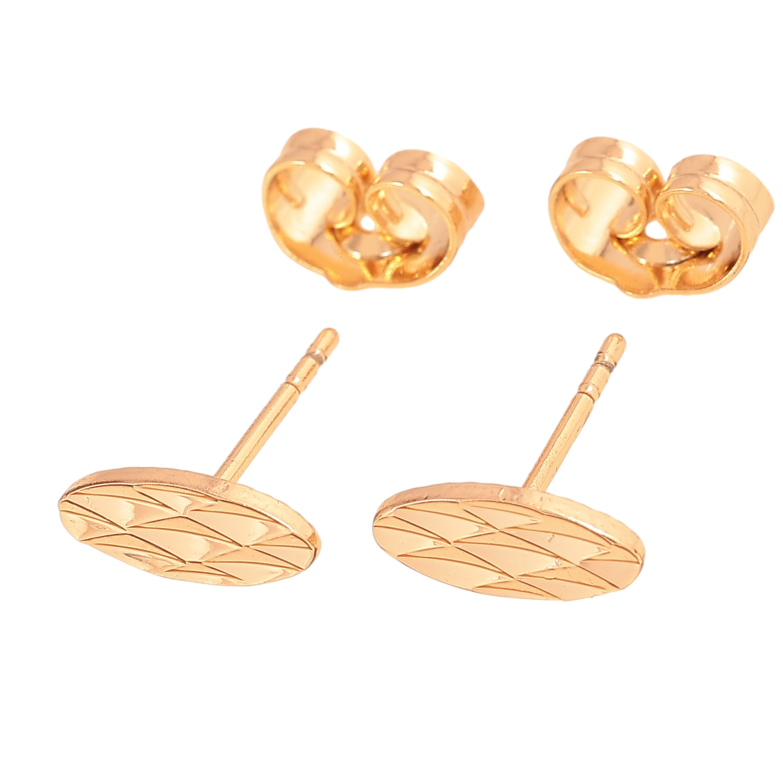 Серьги Xuping цвет Позолота 18К пусеты "Овалы с узором" фото №16