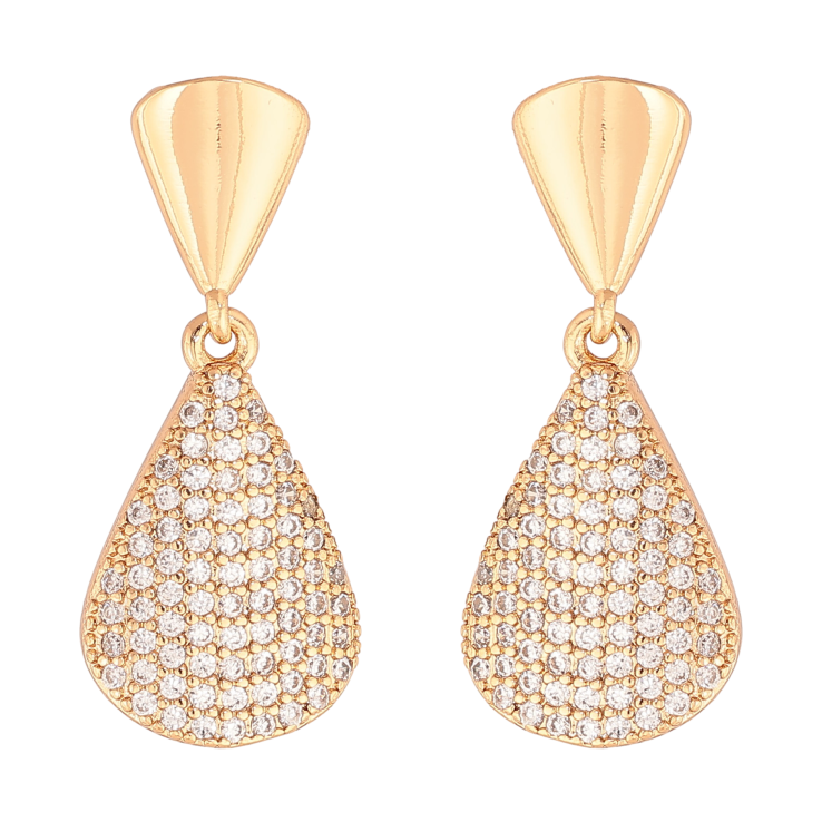 Серьги Xuping цвет Позолота 18К пусеты "Подвески с инкрустацией кристаллами" фото №17