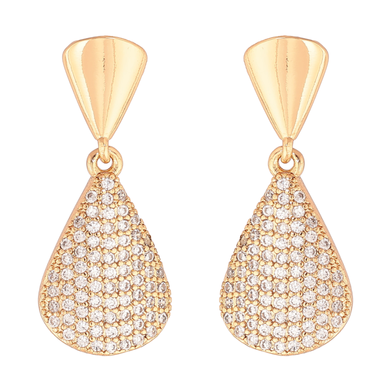 Серьги Xuping цвет Позолота 18К пусеты "Подвески с инкрустацией кристаллами" фото №1