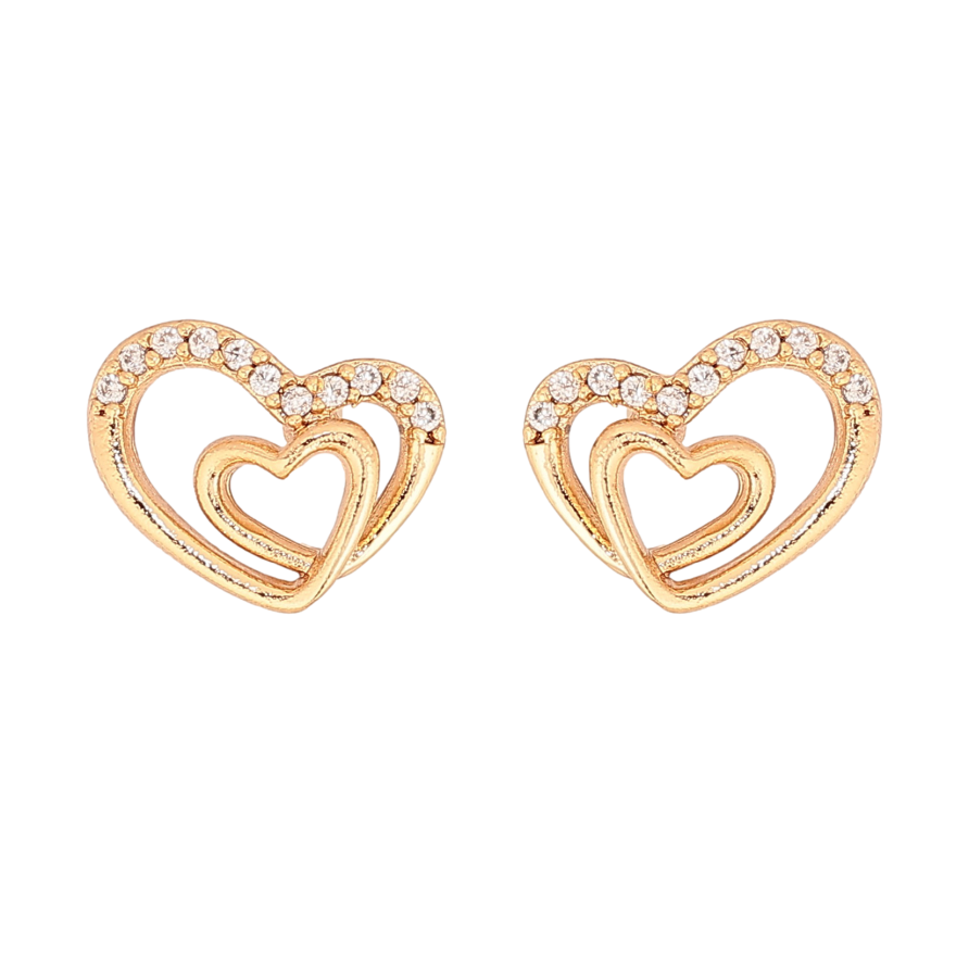 Сережки Xuping колір Позолота 18К пусети "Сердечка" фото №1