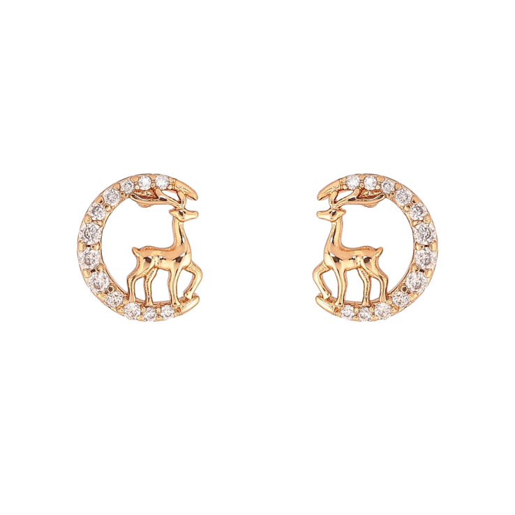 Серьги Xuping цвет Позолота 18К пусеты "Олени" фото №5
