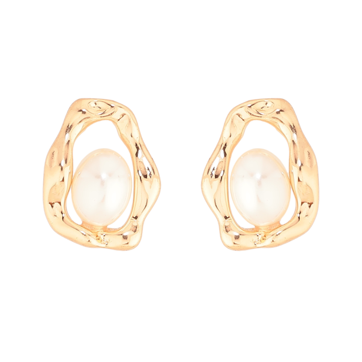 Сережки Xuping колір Позолота 18К пусети "Візерунок з перлинами" фото №24 Сережки Xuping колір Позолота 18К пусети "Візерунок з перлинами" фото №24