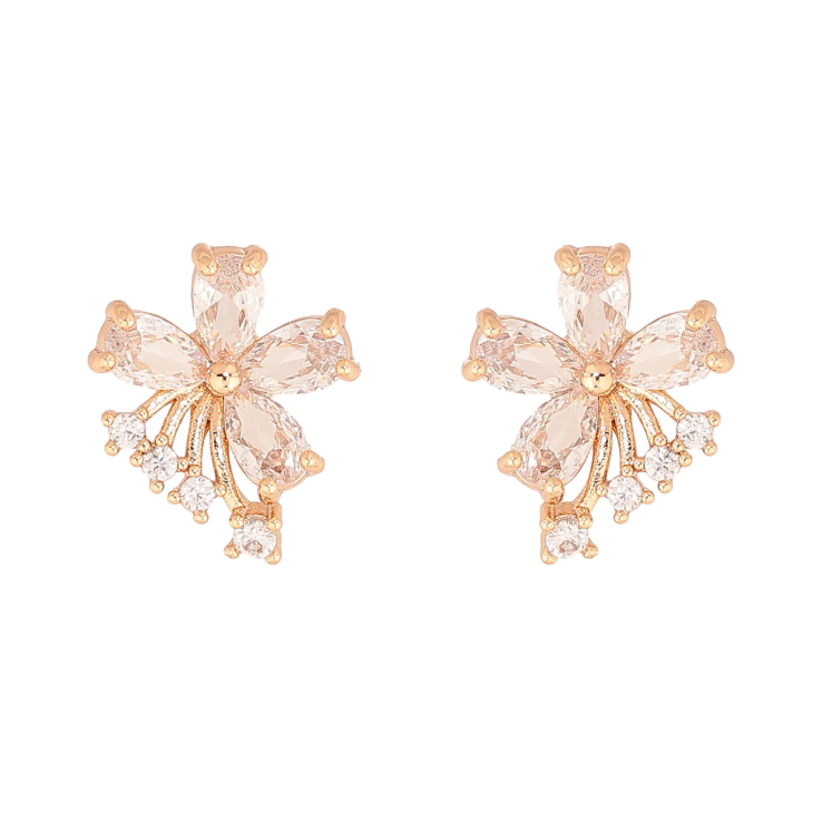 Сережки Xuping колір Позолота 18К пусети "Кристальні квіточки" фото №16 Сережки Xuping колір Позолота 18К пусети "Кристальні квіточки" фото №16