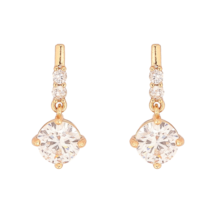 Серьги Xuping цвет Позолота 18К пусеты "Подвески с кристаллами" фото №19