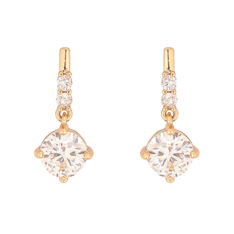 Серьги Xuping цвет Позолота 18К пусеты "Подвески с кристаллами" фото №10