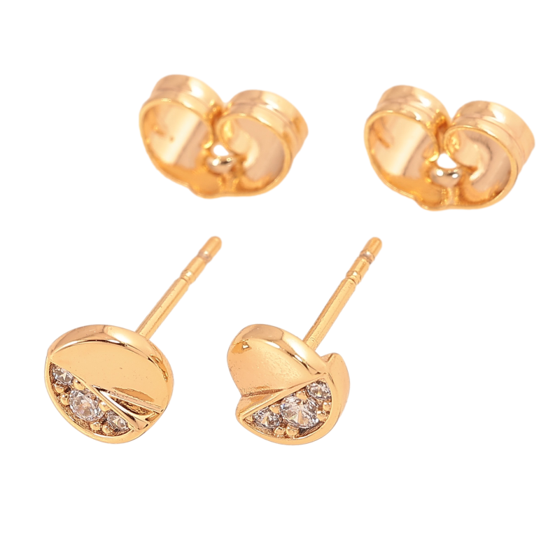 Сережки Xuping колір Позолота 18К пусети "Візерунок з кристалами" фото №9