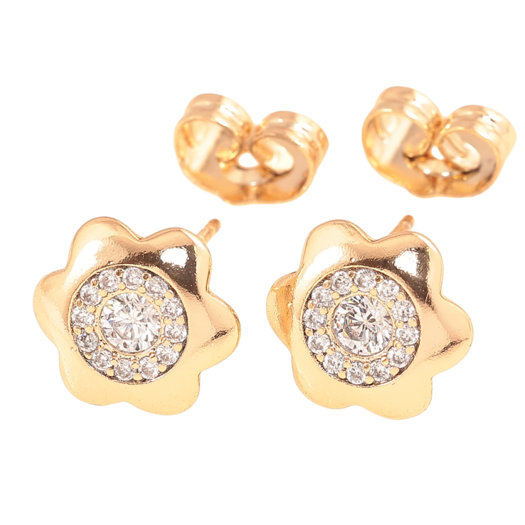 Серьги Xuping цвет Позолота 18К пусеты "Цветочки с инкрустацией кристаллами" фото №24 Серьги Xuping цвет Позолота 18К пусеты "Цветочки с инкрустацией кристаллами" фото №24