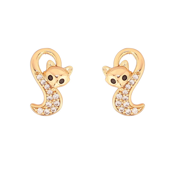 Серьги Xuping цвет Позолота 18К пусеты "Лисички" фото №12
