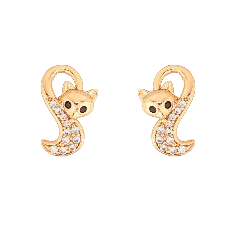 Серьги Xuping цвет Позолота 18К пусеты "Лисички" фото №1