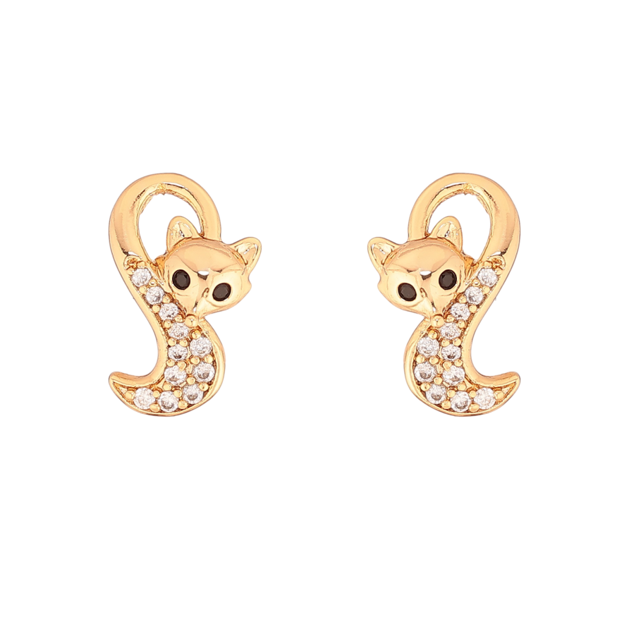 Серьги Xuping цвет Позолота 18К пусеты "Лисички" фото №1