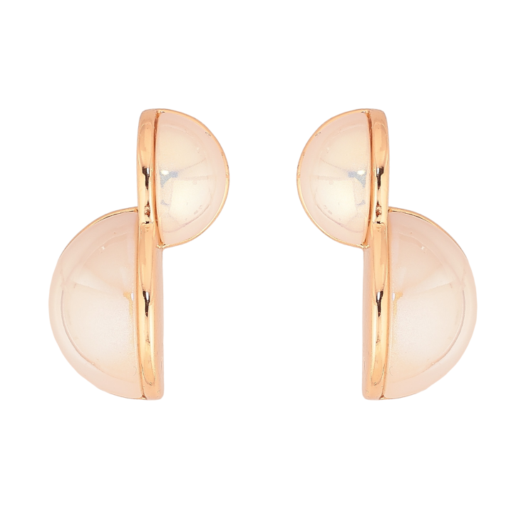 Серьги Xuping цвет Позолота 18К пусеты "Половинки жемчужин" фото №11