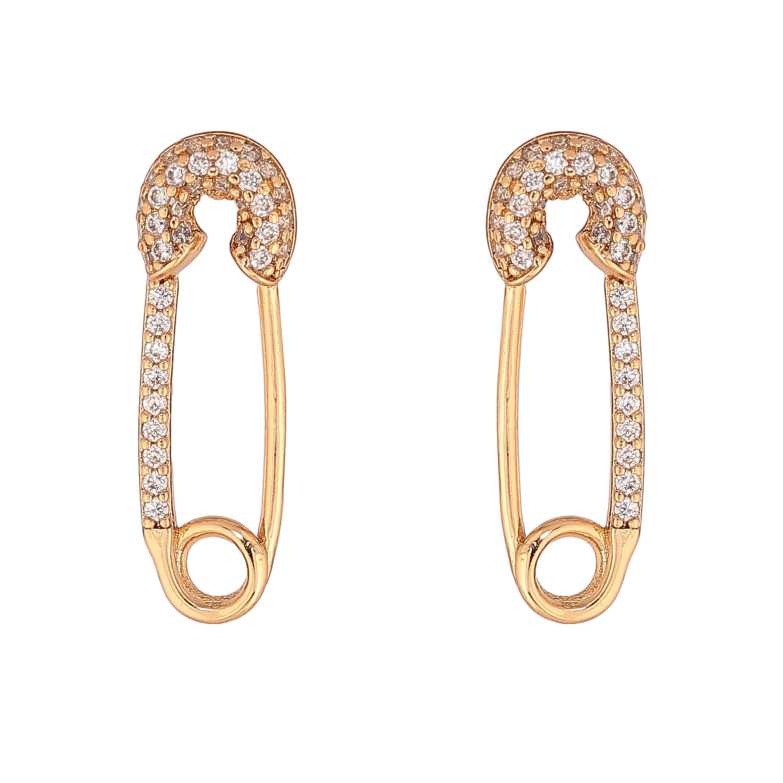 Серьги Xuping цвет Позолота 18К пусеты "Булавки с инкрустацией кристаллами" фото №1