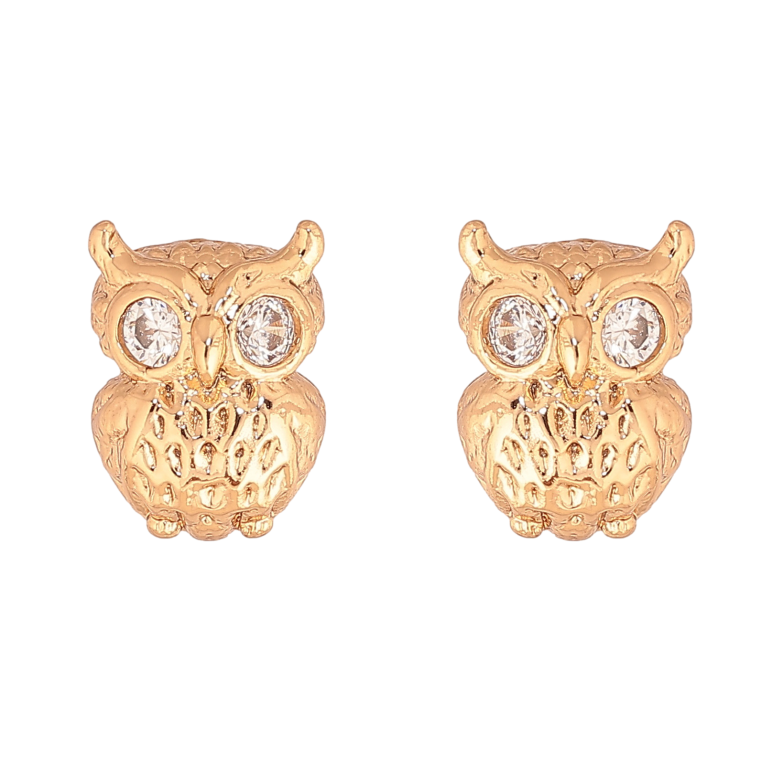 Сережки Xuping колір Позолота 18К пусети "Сови" фото №1