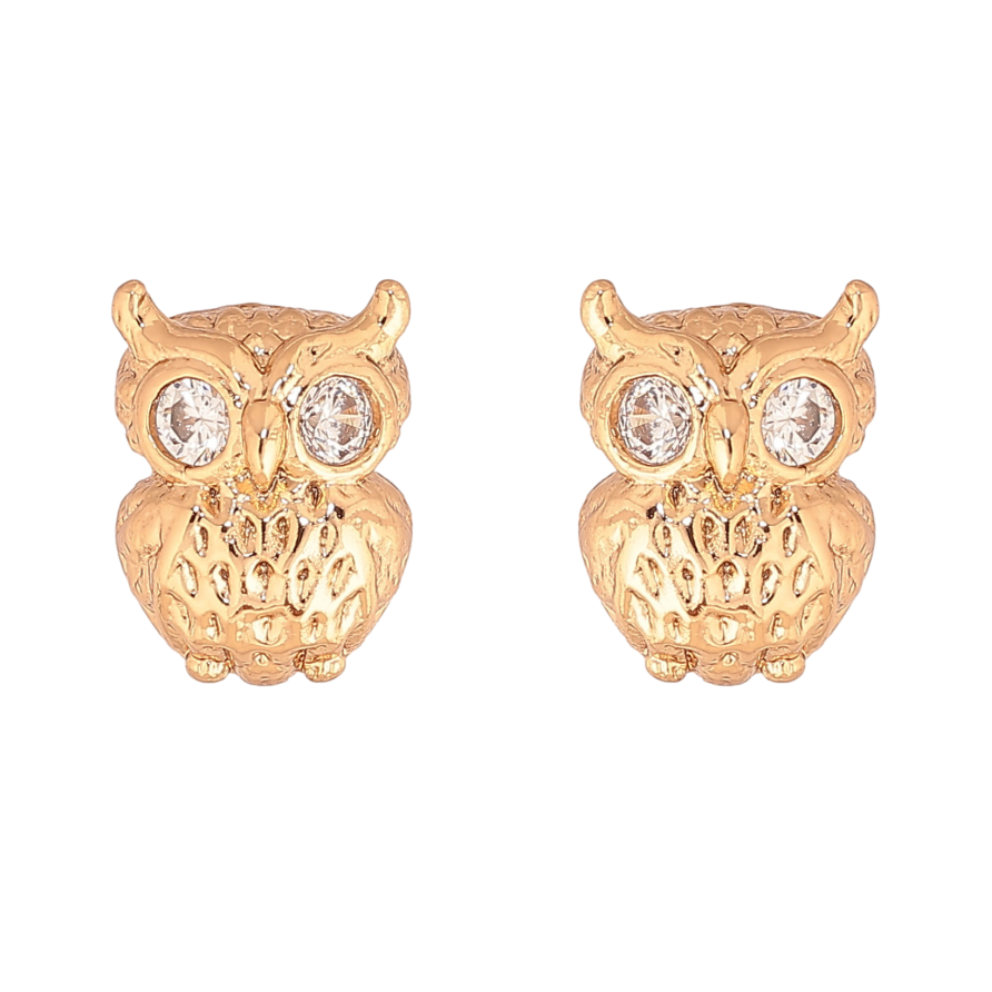 Серьги Xuping цвет Позолота 18К пусеты "Совы" фото №1