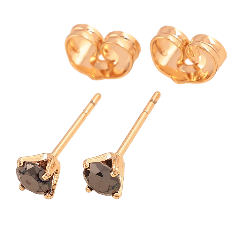 Сережки Xuping колір Позолота 18К пусети "Чорні кристали в 4-х крапановій оправі" ø 4мм фото №3 Сережки Xuping колір Позолота 18К пусети "Чорні кристали в 4-х крапановій оправі" ø 4мм фото №3