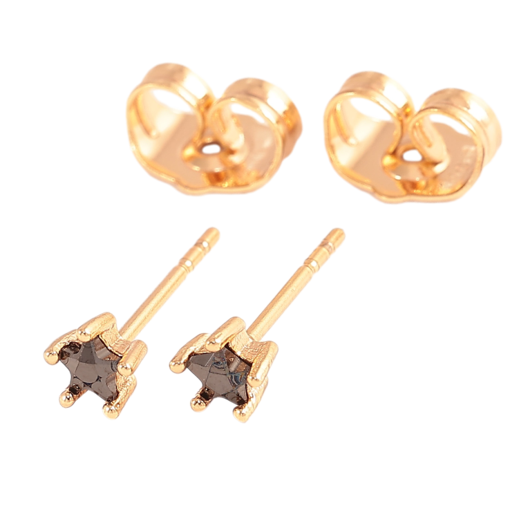 Серьги Xuping цвет Позолота 18К пусеты "Звезды из черных кристаллов" 4мм фото №22 Серьги Xuping цвет Позолота 18К пусеты "Звезды из черных кристаллов" 4мм фото №22