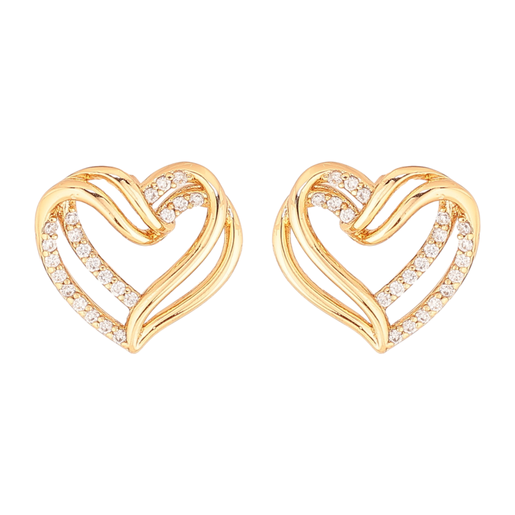 Серьги Xuping цвет Позолота 18К пусеты "Сердечки с кристаллами" фото №15 Серьги Xuping цвет Позолота 18К пусеты "Сердечки с кристаллами" фото №15