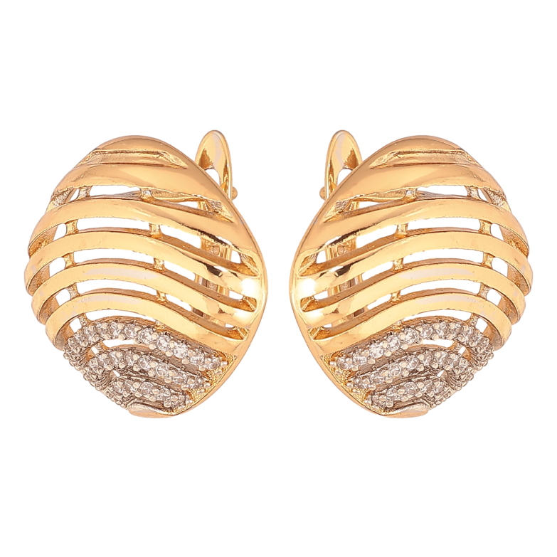 Серьги Xuping цвет Позолота 18К+Родий английский замок "Узор с кристаллами" фото №4 Серьги Xuping цвет Позолота 18К+Родий английский замок "Узор с кристаллами" фото №4