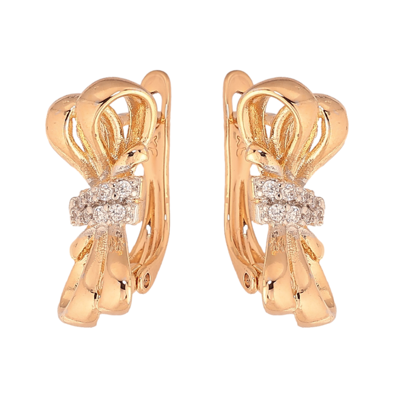 Сережки Xuping колір Позолота 18К+Родій англійський замок "Візерунок з кристалами" фото №24 Сережки Xuping колір Позолота 18К+Родій англійський замок "Візерунок з кристалами" фото №24