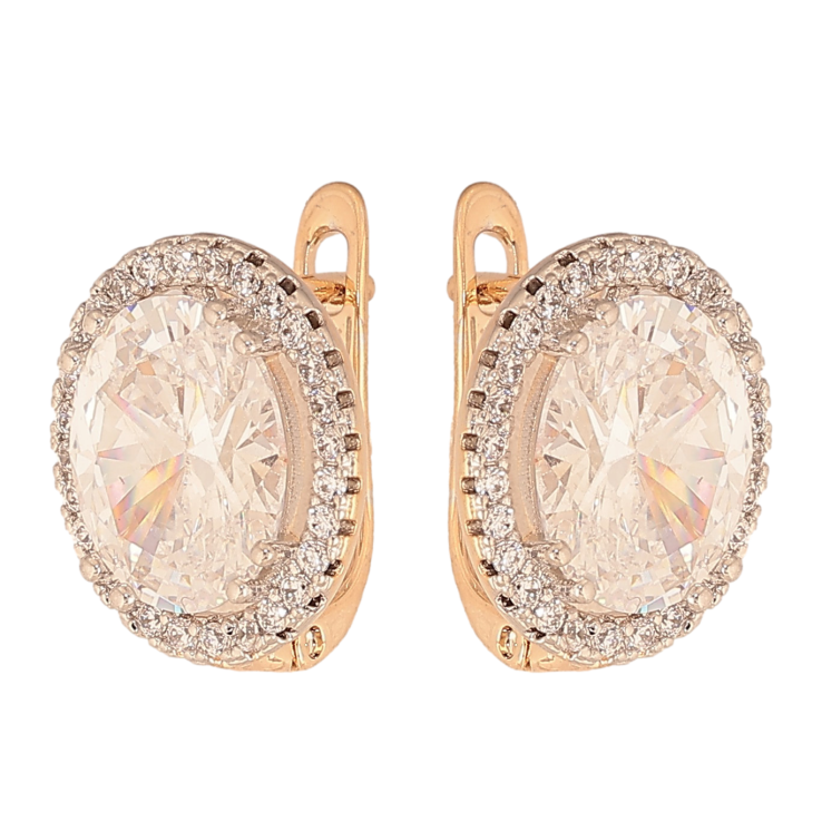 Сережки Xuping колір Позолота 18К+Родій англійський замок "Візерунок з кристалами" фото №25 Сережки Xuping колір Позолота 18К+Родій англійський замок "Візерунок з кристалами" фото №25