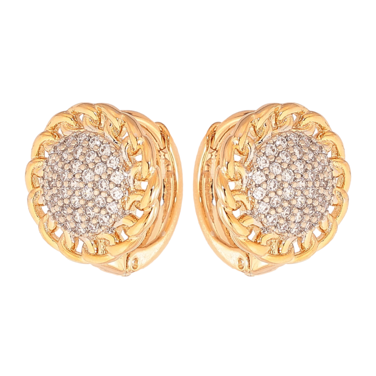 Сережки Xuping колір Позолота 18К+Родій колечка "Візерунок з кристалами" фото №6 Сережки Xuping колір Позолота 18К+Родій колечка "Візерунок з кристалами" фото №6