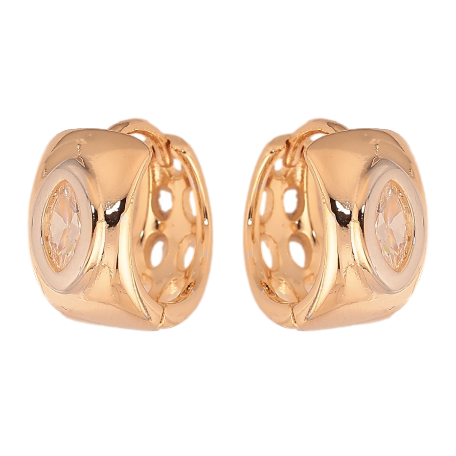 Сережки Xuping колір Позолота 18К+Родій колечка "Вставка кристал" фото №1