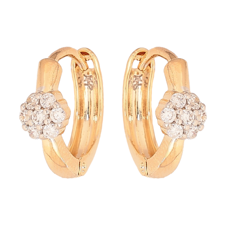 Сережки Xuping колір Позолота 18К+Родій колечка "Візерунок з кристалами" фото №10 Сережки Xuping колір Позолота 18К+Родій колечка "Візерунок з кристалами" фото №10