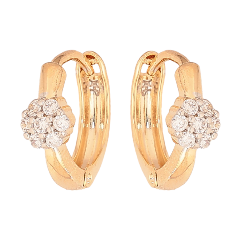 Серьги Xuping цвет Позолота 18К+Родий колечки "Узор с кристаллами" фото №19