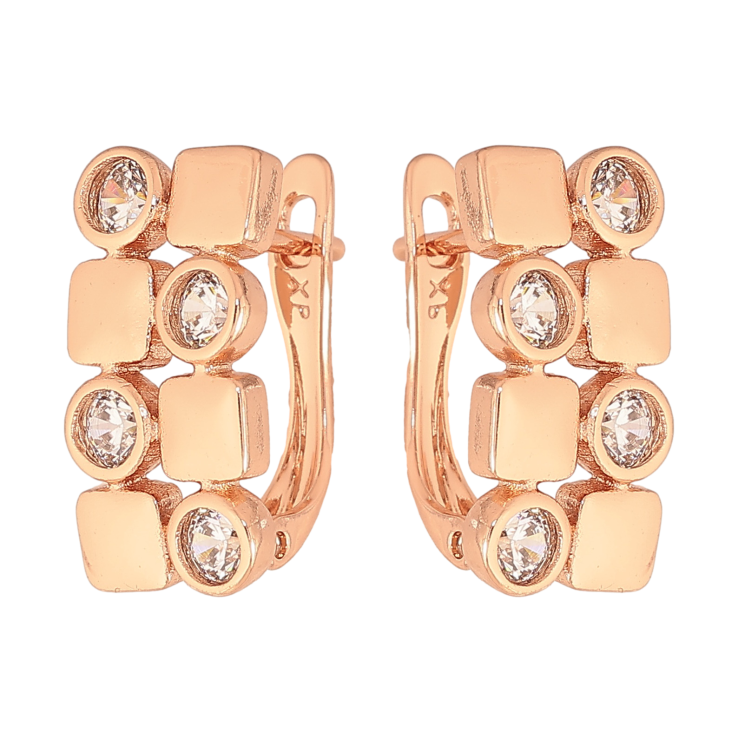 Сережки Xuping колір Позолота РО англійський замок "Візерунок з кристалами" фото №13 Сережки Xuping колір Позолота РО англійський замок "Візерунок з кристалами" фото №13