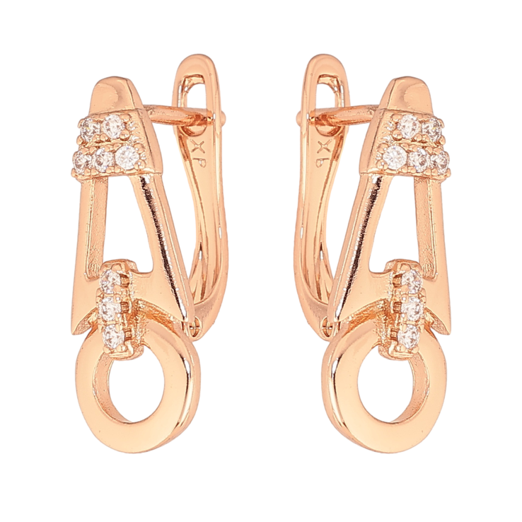 Сережки Xuping колір Позолота РО англійський замок "Візерунок з кристалами" фото №25 Сережки Xuping колір Позолота РО англійський замок "Візерунок з кристалами" фото №25