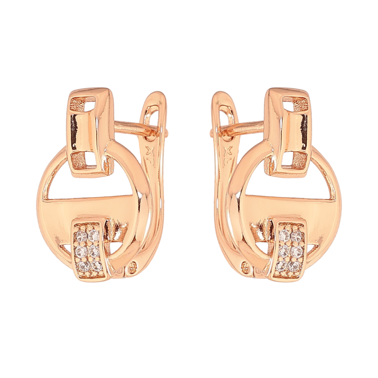 Сережки Xuping колір Позолота РО англійський замок "Візерунок з кристалами" фото №12 Сережки Xuping колір Позолота РО англійський замок "Візерунок з кристалами" фото №12