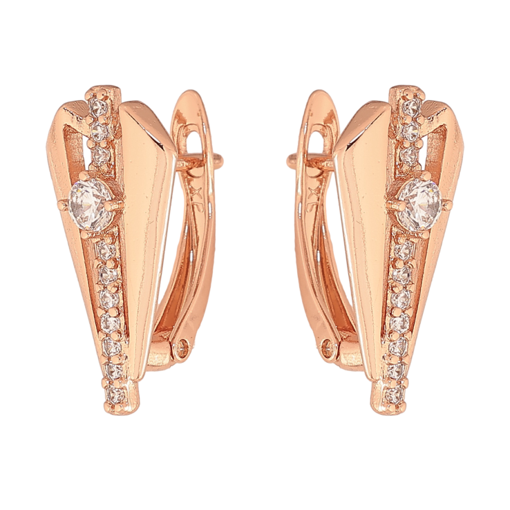 Сережки Xuping колір Позолота РО англійський замок "Візерунок з кристалами" фото №23 Сережки Xuping колір Позолота РО англійський замок "Візерунок з кристалами" фото №23