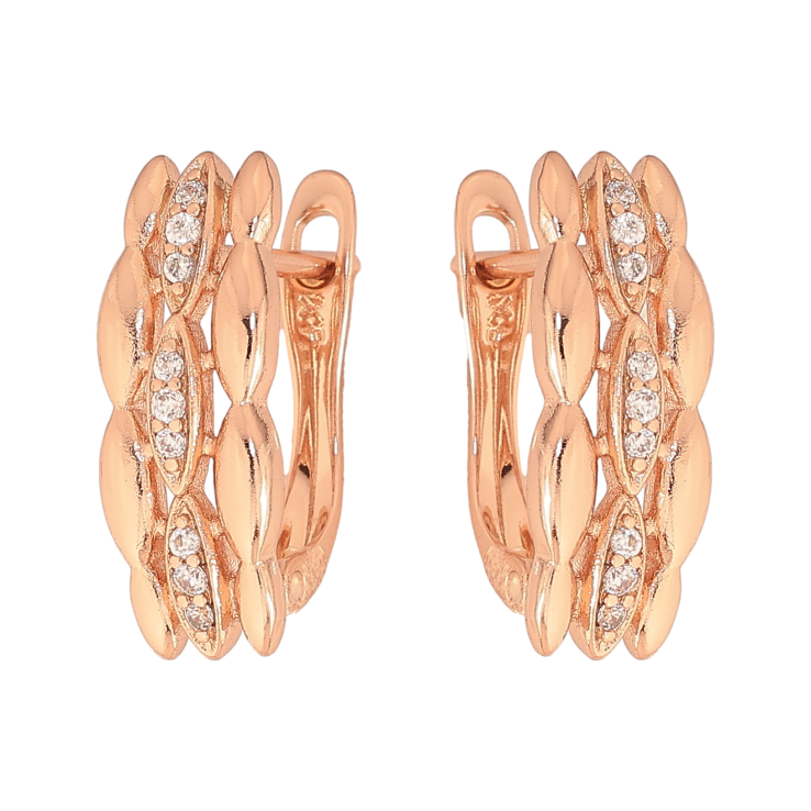 Сережки Xuping колір Позолота РО англійський замок "Візерунок з кристалами" фото №22 Сережки Xuping колір Позолота РО англійський замок "Візерунок з кристалами" фото №22