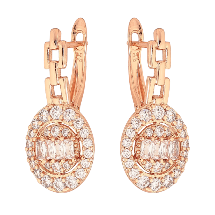 Сережки Xuping колір Позолота РО англійський замок "Візерунок з кристалами" фото №20 Сережки Xuping колір Позолота РО англійський замок "Візерунок з кристалами" фото №20