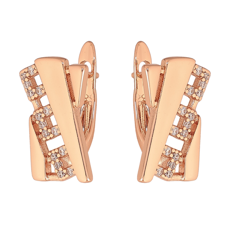 Сережки Xuping колір Позолота РО англійський замок "Візерунок з кристалами" фото №9 Сережки Xuping колір Позолота РО англійський замок "Візерунок з кристалами" фото №9