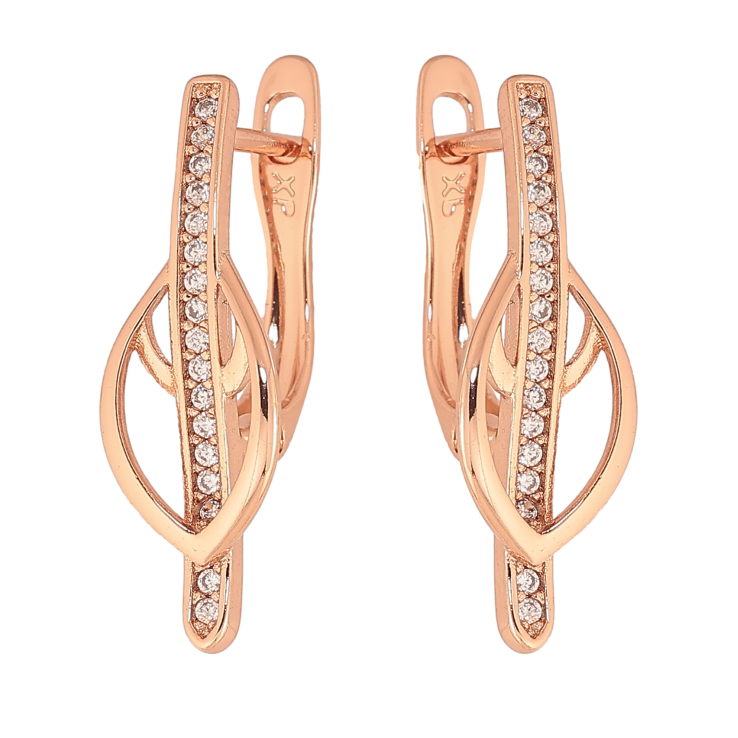 Сережки Xuping колір Позолота РО англійський замок "Візерунок з кристалами" фото №8 Сережки Xuping колір Позолота РО англійський замок "Візерунок з кристалами" фото №8