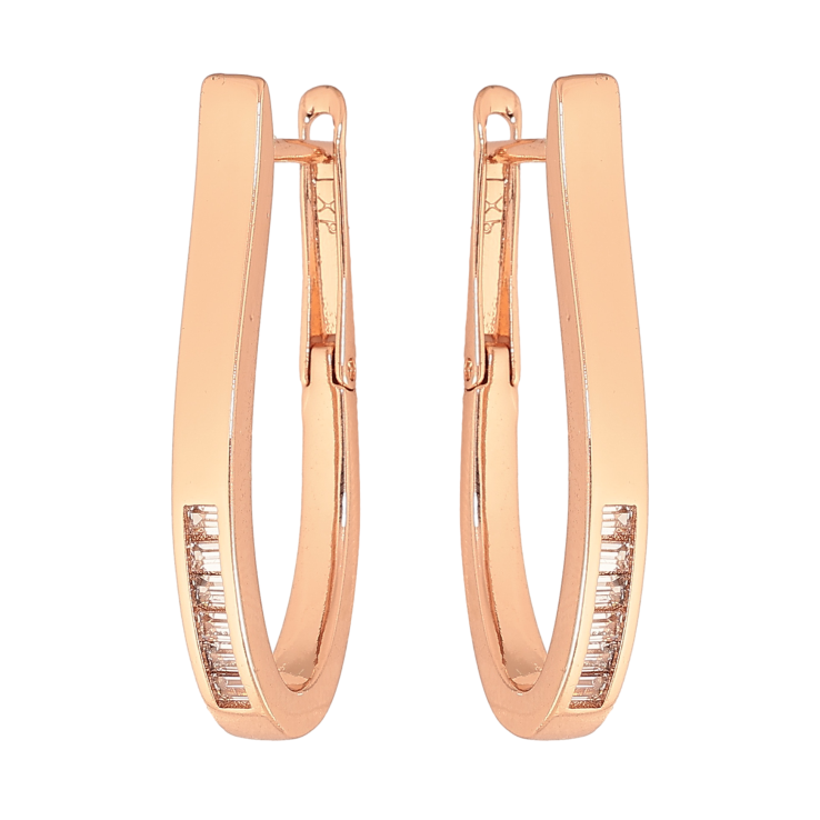 Сережки Xuping колір Позолота РО англійський замок "Скоби з кристалами" фото №7 Сережки Xuping колір Позолота РО англійський замок "Скоби з кристалами" фото №7