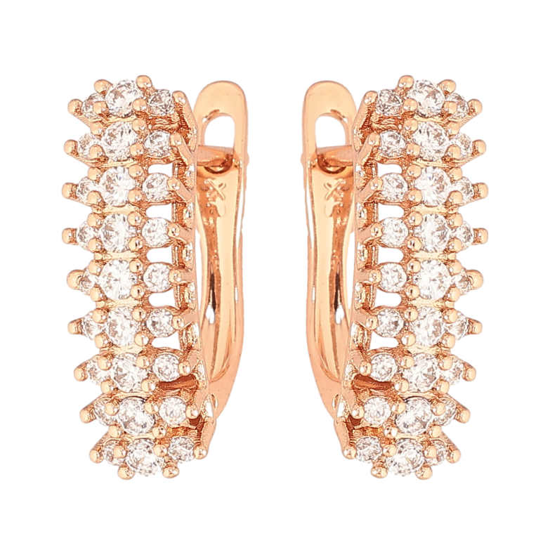 Сережки Xuping колір Позолота РО англійський замок "Інкрустація кристалами" фото №1