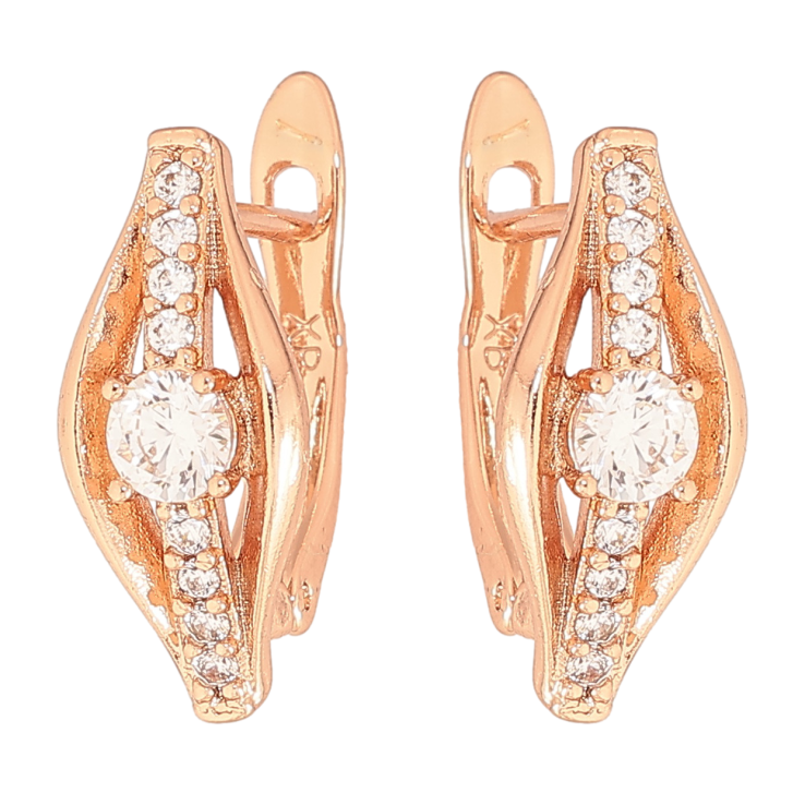 Сережки Xuping колір Позолота РО англійський замок "Візерунок з кристалами" фото №9 Сережки Xuping колір Позолота РО англійський замок "Візерунок з кристалами" фото №9