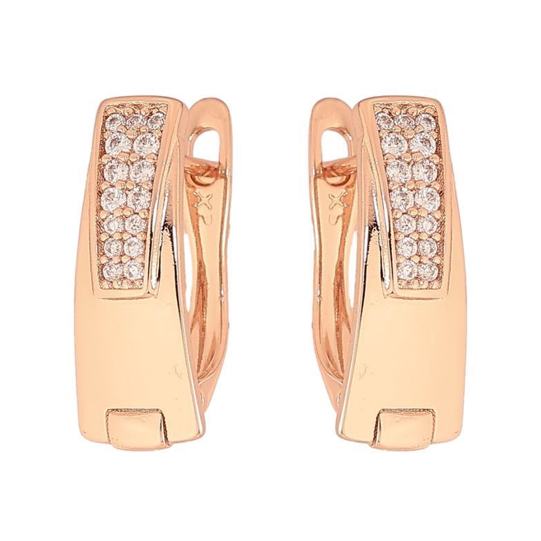 Серьги Xuping цвет Позолота РО английский замок "Узор с кристаллами" фото №1 Серьги Xuping цвет Позолота РО английский замок "Узор с кристаллами" фото №1