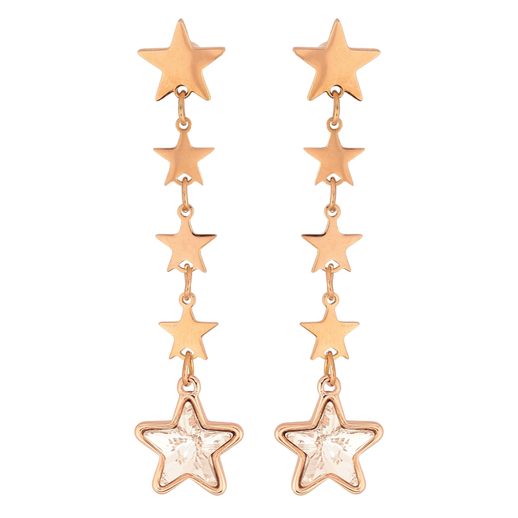 Сережки Xuping колір РВ з кристалами Swarovski пусети "Зоряні підвіски з кристалами Clear" фото №5 Сережки Xuping колір РВ з кристалами Swarovski пусети "Зоряні підвіски з кристалами Clear" фото №5