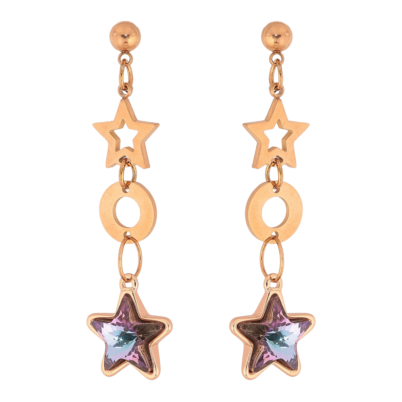 Серьги Xuping цвет РО с кристаллами Swarovski пусеты "Звездные подвески с кристаллами Paradise Shine" фото №9 Серьги Xuping цвет РО с кристаллами Swarovski пусеты "Звездные подвески с кристаллами Paradise Shine" фото №9