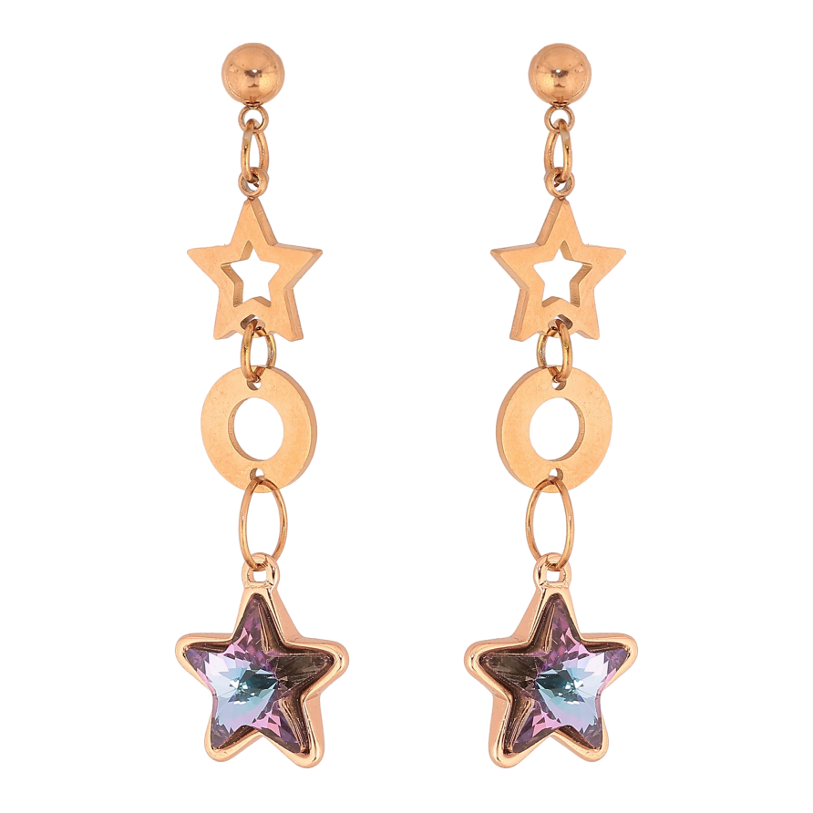 Сережки Xuping колір РВ з кристалами Swarovski пусети "Зоряні підвіски з кристалами Paradise Shine" фото №1 Сережки Xuping колір РВ з кристалами Swarovski пусети "Зоряні підвіски з кристалами Paradise Shine" фото №1