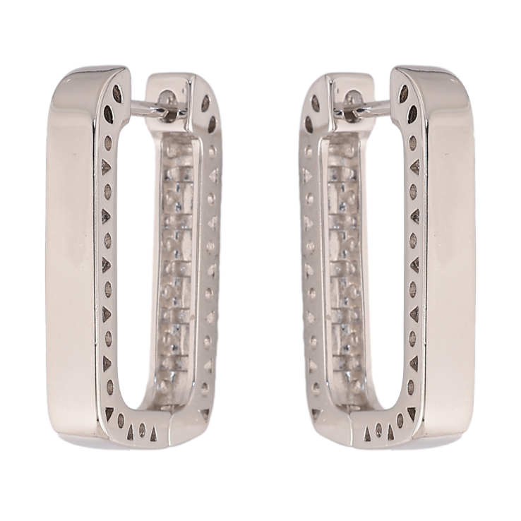 Серьги Xuping цвет Родий английский замок "Декоративный узор" фото №3 Серьги Xuping цвет Родий английский замок "Декоративный узор" фото №3