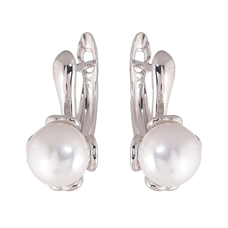 Серьги Xuping цвет Родий английский замок "Жемчужины на дужках" фото №13 Серьги Xuping цвет Родий английский замок "Жемчужины на дужках" фото №13