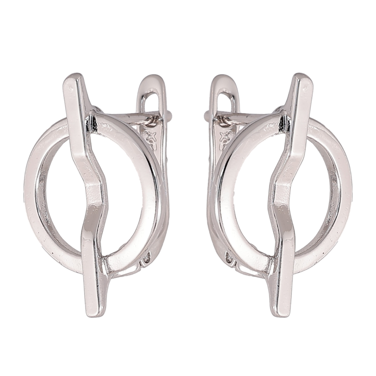 Серьги Xuping цвет Родий английский замок "Декоративный узор" фото №10 Серьги Xuping цвет Родий английский замок "Декоративный узор" фото №10